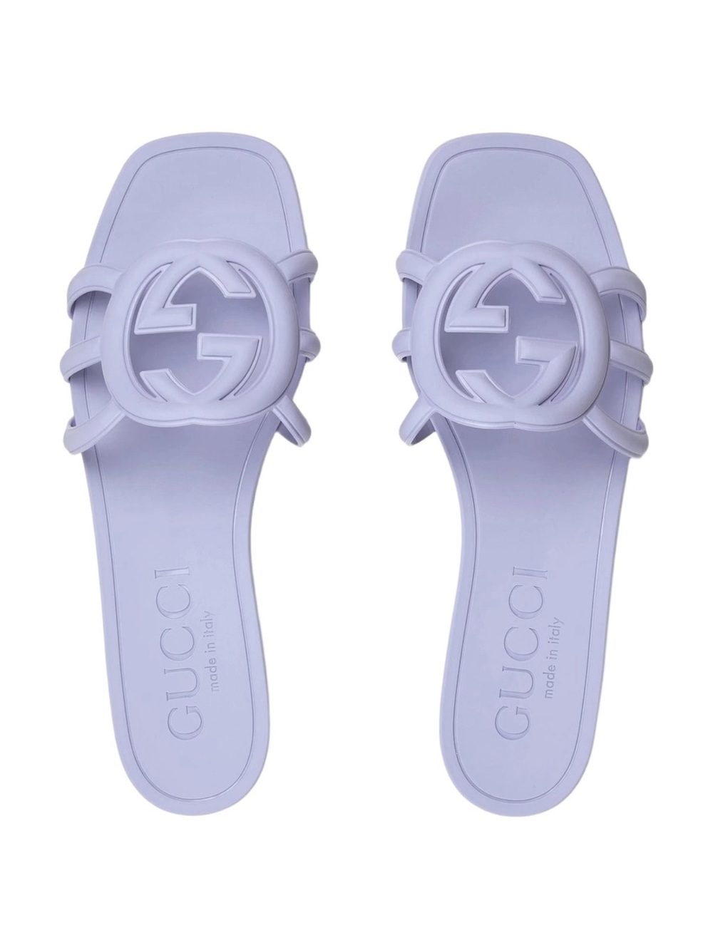 Gucci Lilac Logo Rubber Slide Sandals